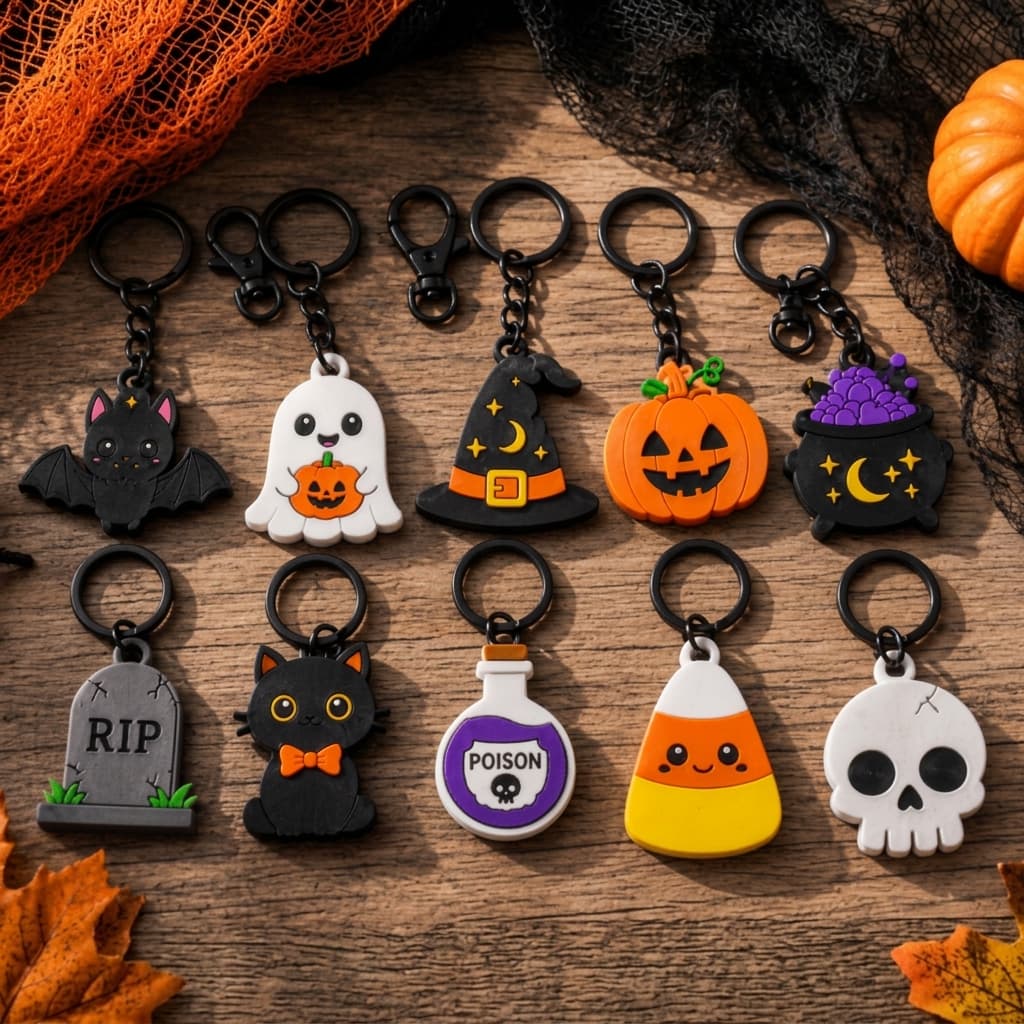 10 Adet 3D Hallowen Temalı Anahtarlık